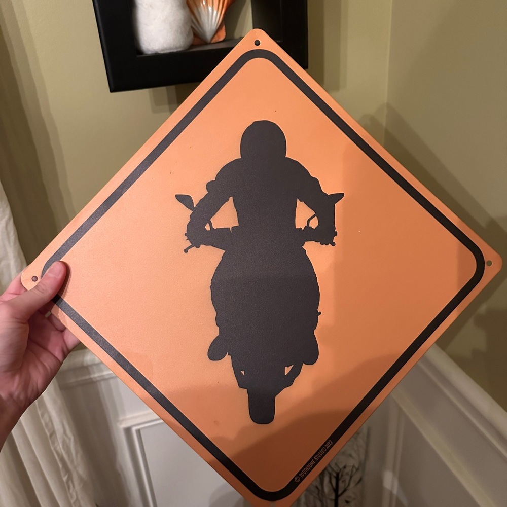 Motorcycle Rider Caution Sign - Picture 3 of 3